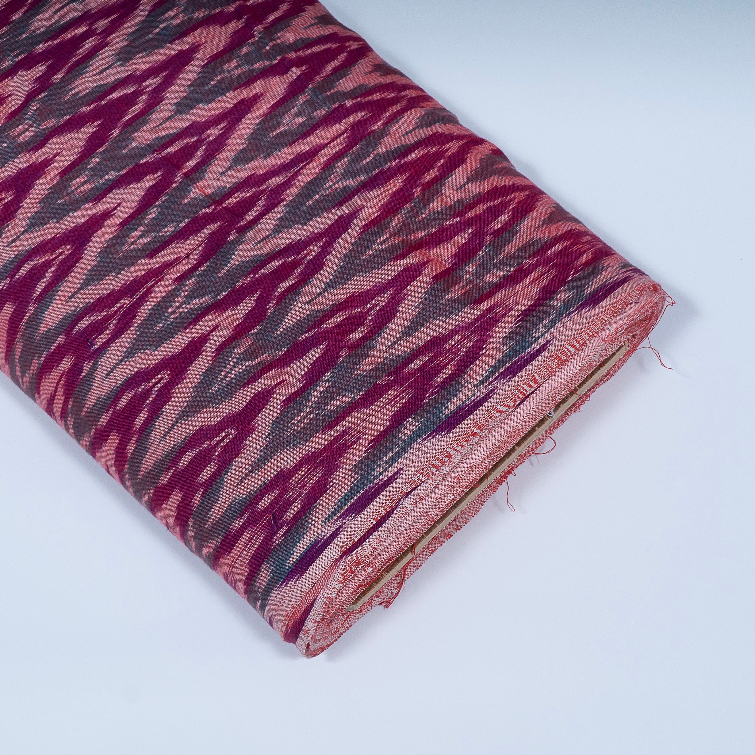 Purple & Green Chevron Fine Quality Cotton Handloom Ikat (Sku: IKK-503)