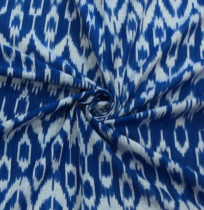 Blue Fine Quality Cotton Handloom Ikat (SKU: IK-117)