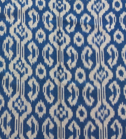 Blue & Grey Fine Quality Big Pattern Cotton Handloom Ikat | SKU: IKK-514