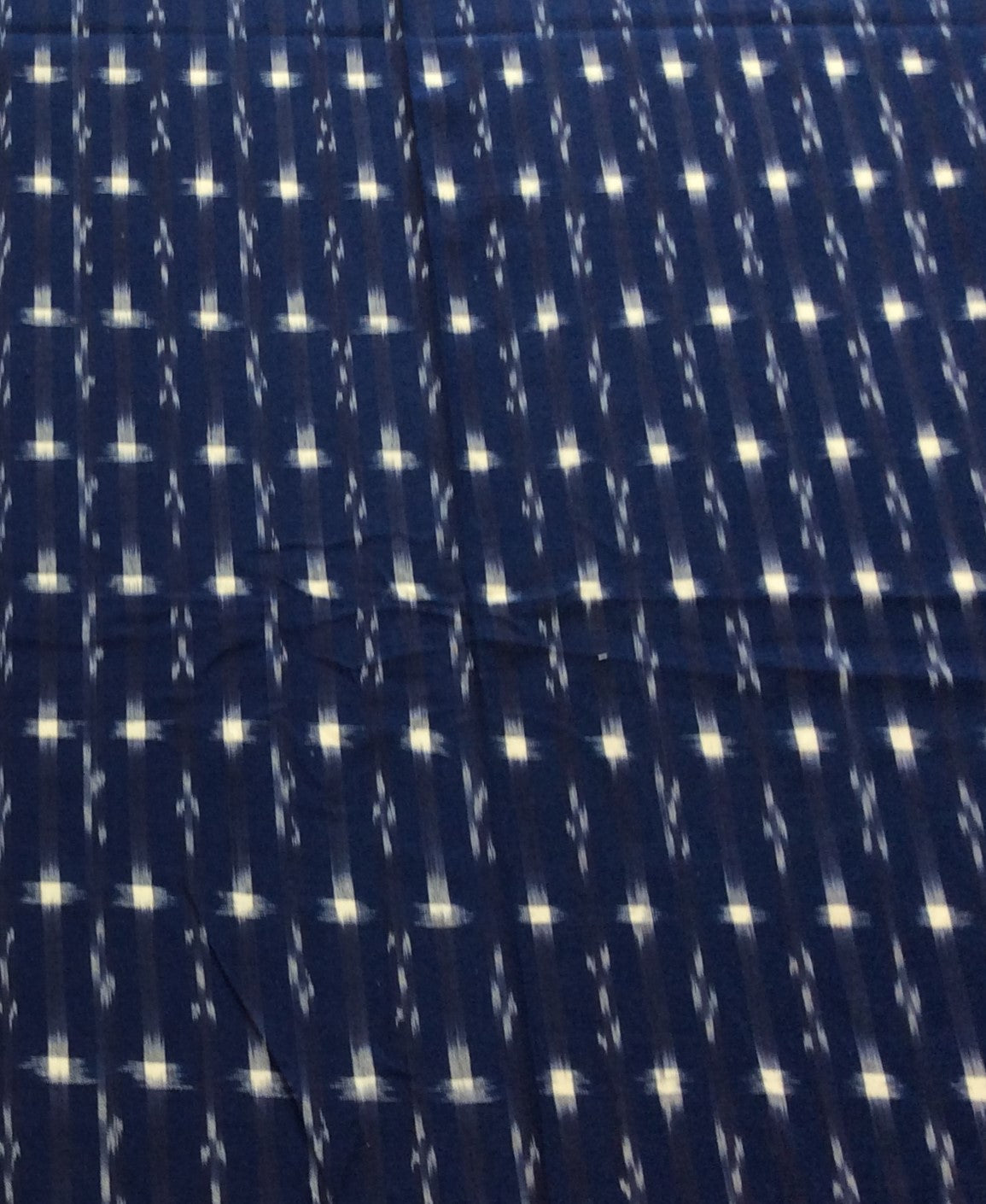 Blue Check Cotton Handloom Double Ikat (SKU: IKK-524)