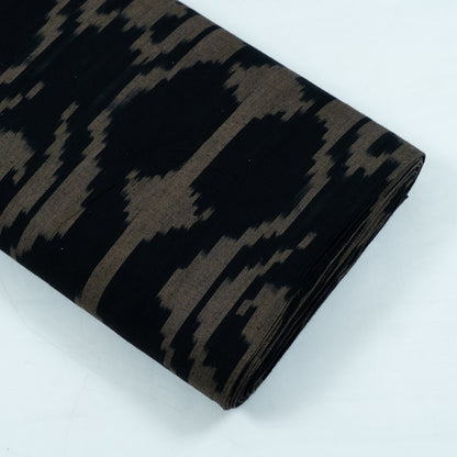 Black Base Big Pattern Fine Quality Cotton Handloom Woven Ikat (Sku: IKK-529)