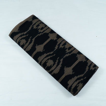 Black Base Big Pattern Fine Quality Cotton Handloom Woven Ikat (Sku: IKK-529)