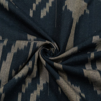 Black Base Big Pattern Fine Quality Cotton Handloom Woven Ikat (Sku: IKK-529)