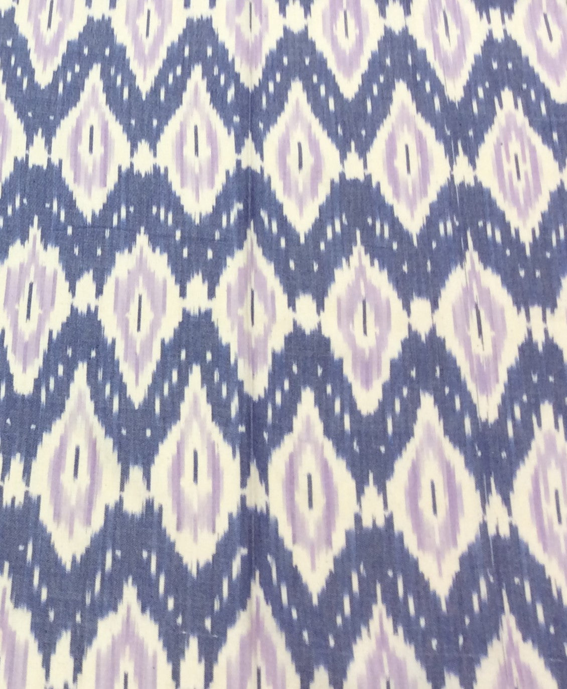 Blue, White Handloom Cotton Thick Ikat (Width: 44 inches or 112 cm)
