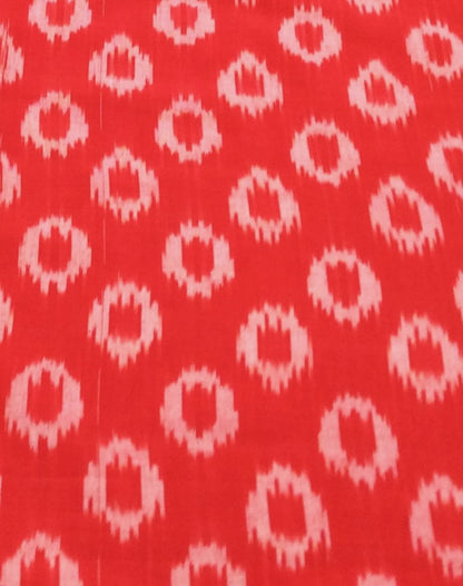 Red, Circle Cotton Handloom Ikat (SKU: IKK-547)