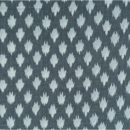 Grey & White Fine Quality Cotton Handloom Ikat Fabric for Dresses | Width: 44"