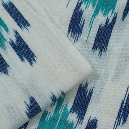 Blue & Green Fine Quality Cotton Handloom Woven Ikat (Sku: IKK-563)