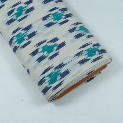 Blue & Green Fine Quality Cotton Handloom Woven Ikat (Sku: IKK-563)
