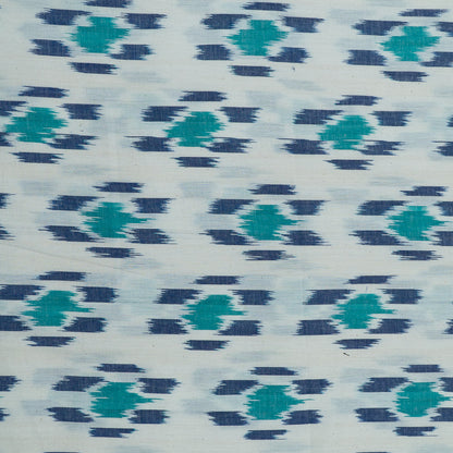 Blue & Green Fine Quality Cotton Handloom Woven Ikat (Sku: IKK-563)