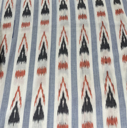 Blue & Orange Cotton Handloom Ikat (Sku: IKK-564)