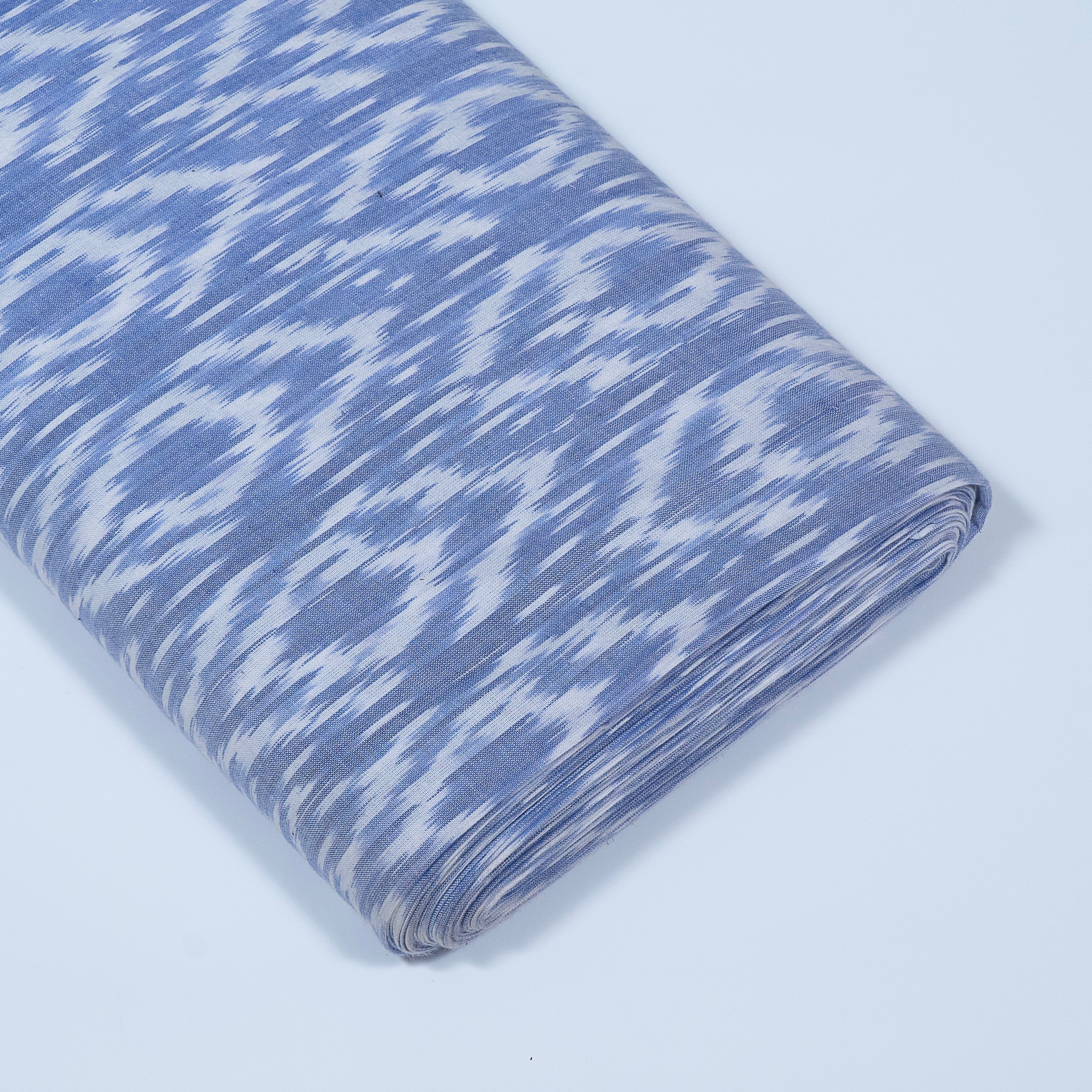 Blue & White Fine Quality Cotton Handloom Ikat (Sku: IKK-576)