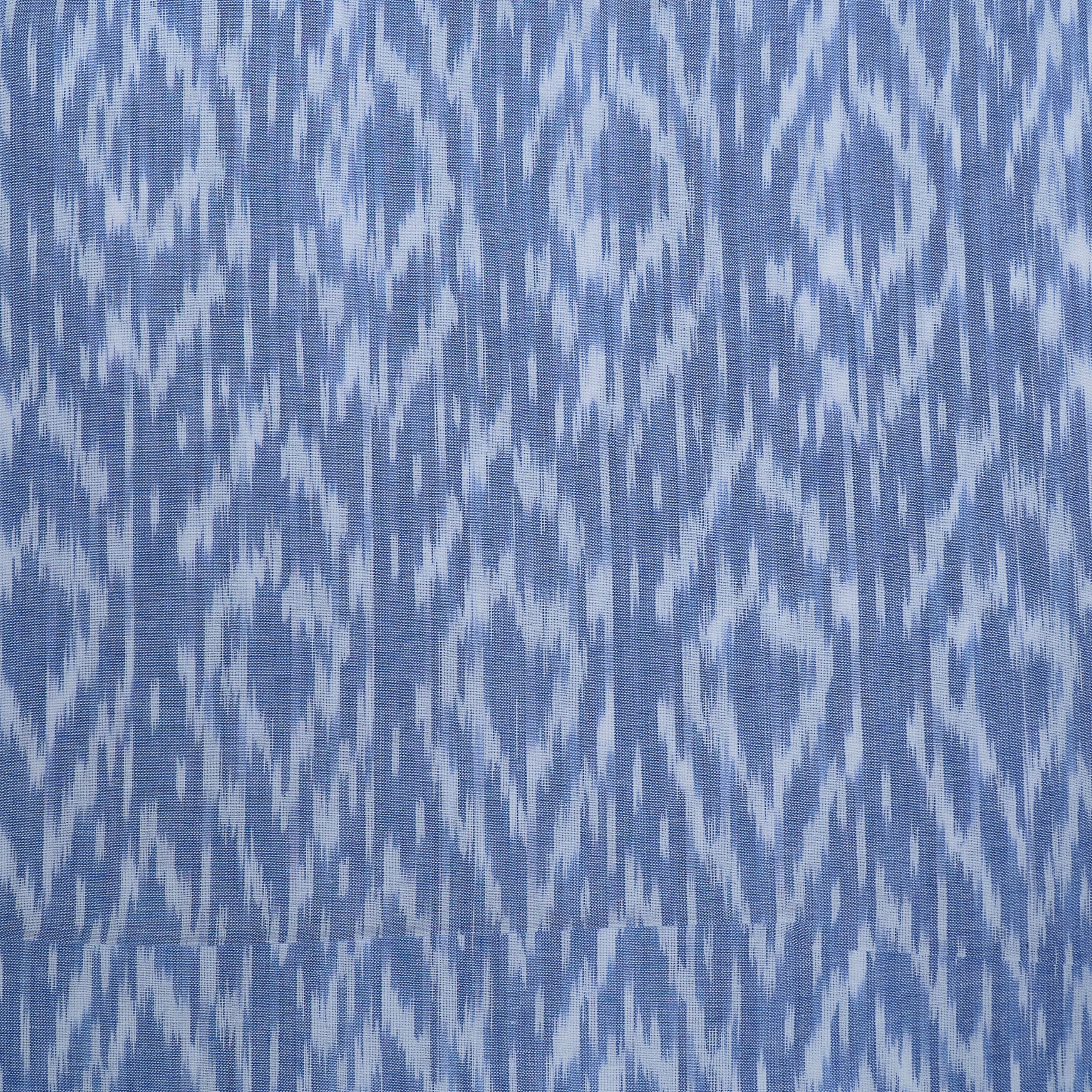 Blue & White Fine Quality Cotton Handloom Ikat (Sku: IKK-576)