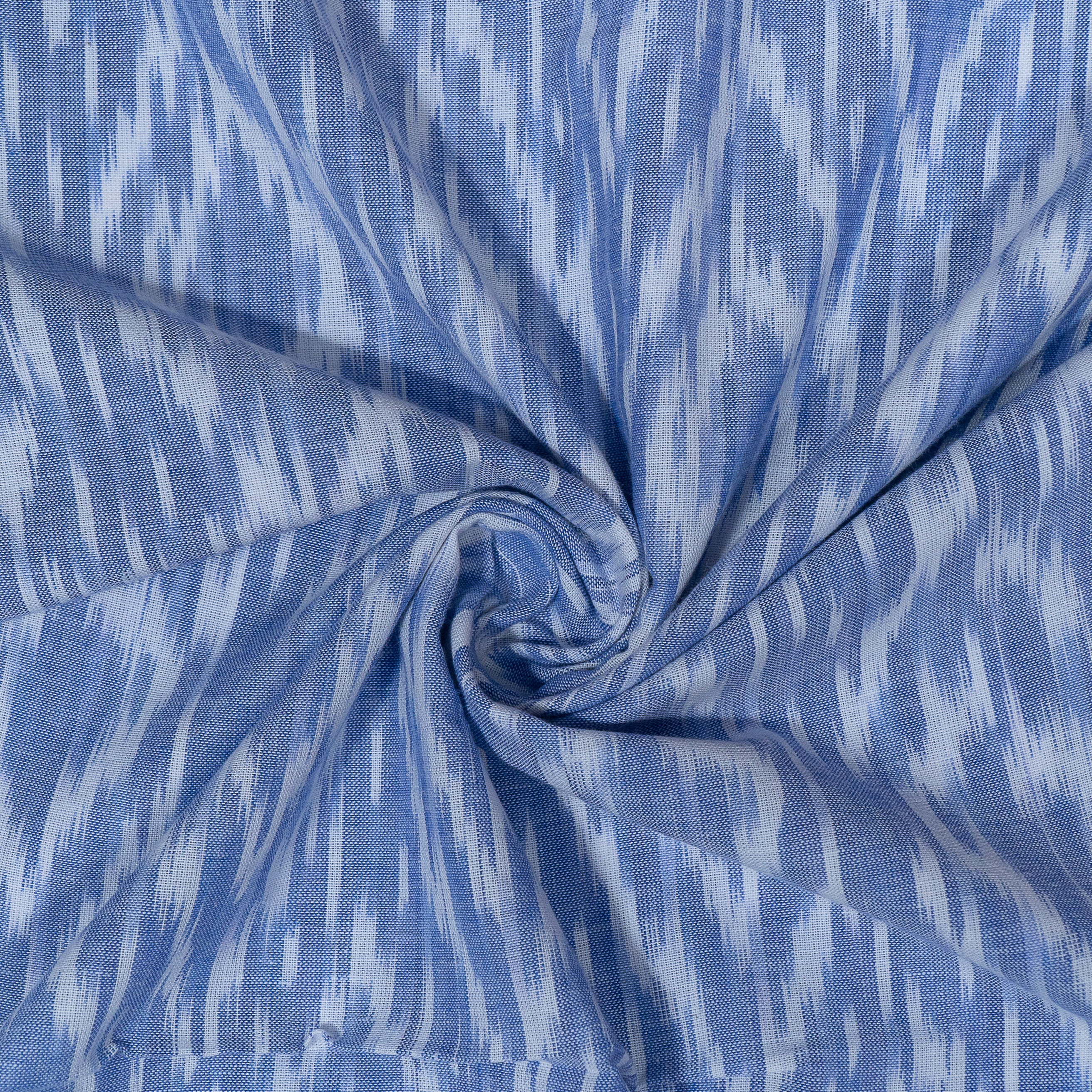 Blue & White Fine Quality Cotton Handloom Ikat (Sku: IKK-576)