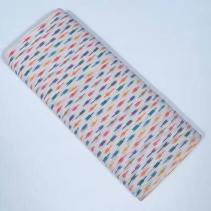 Multi Color Fine Quality Cotton Handloom Ikat Fabric for Dresses | Width: 44"