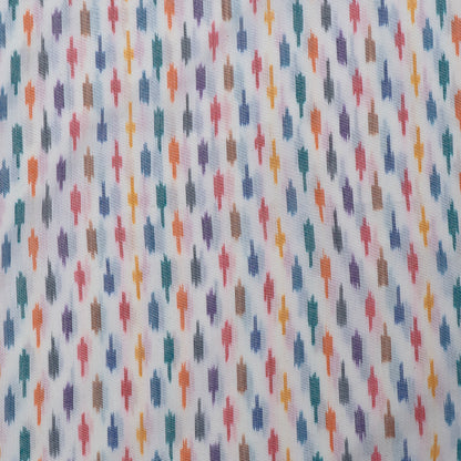 Multi Color Fine Quality Cotton Handloom Ikat Fabric for Dresses | Width: 44"