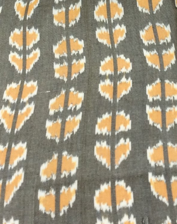 Green, Yellow Handloo Cotton Thick Ikat (Width: 44 inches or 112 cm)