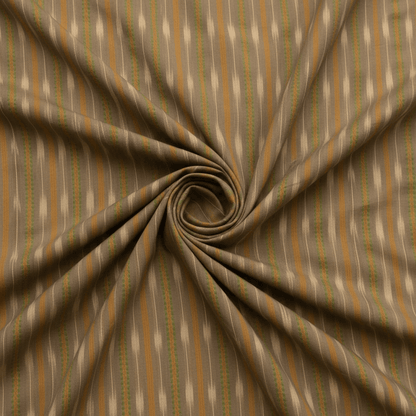 Yellow Color Cotton Dobby Handloom Ikat Fabric for Dress Material | Width: 44"