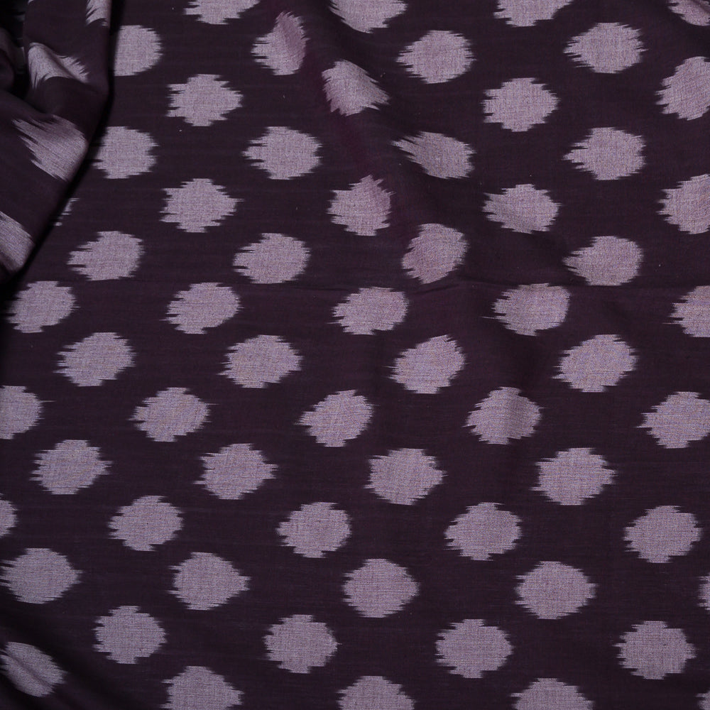 Wine Color With Dot Design Cotton Handloom Ikat (SKU: IKK-70)