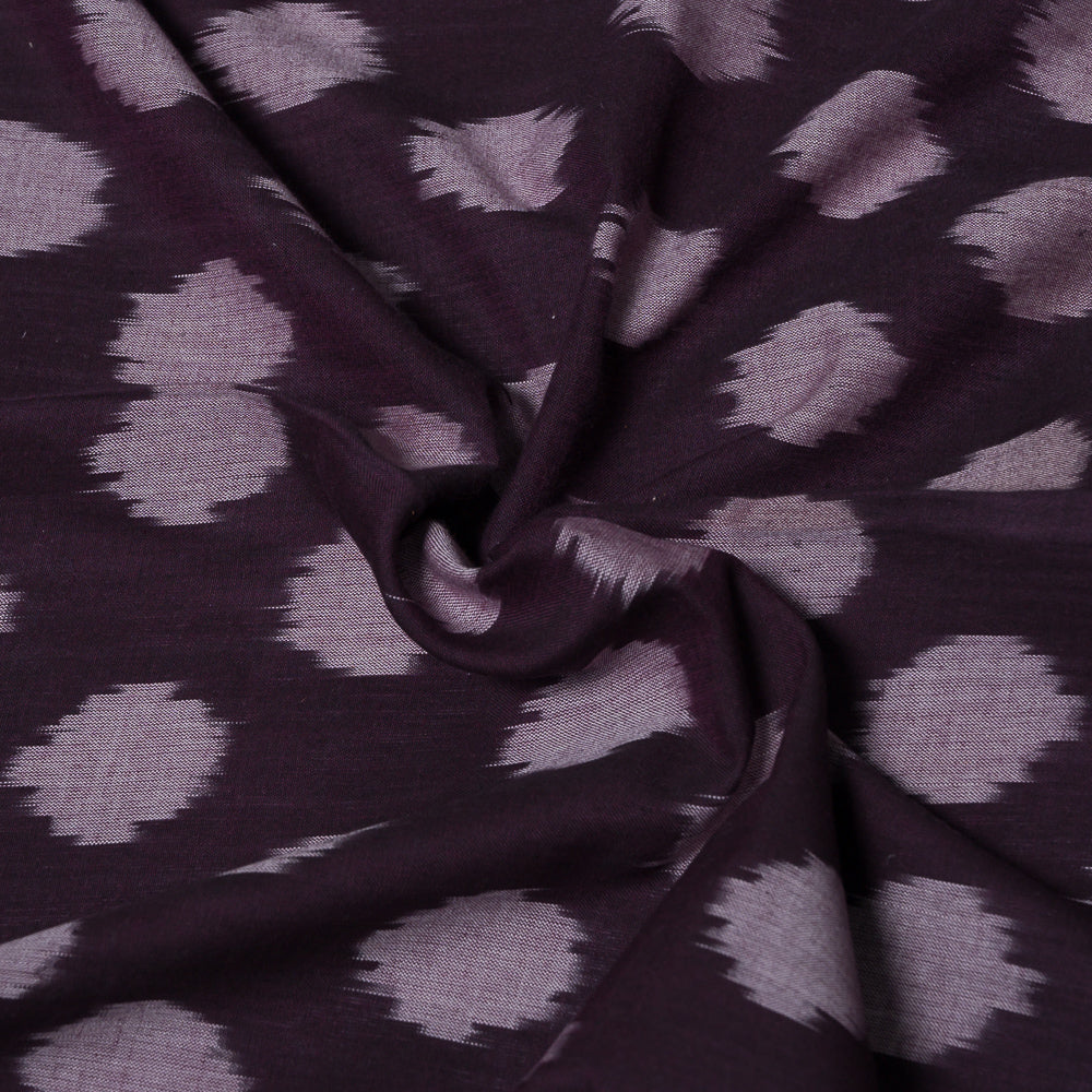 Wine Color With Dot Design Cotton Handloom Ikat (SKU: IKK-70)