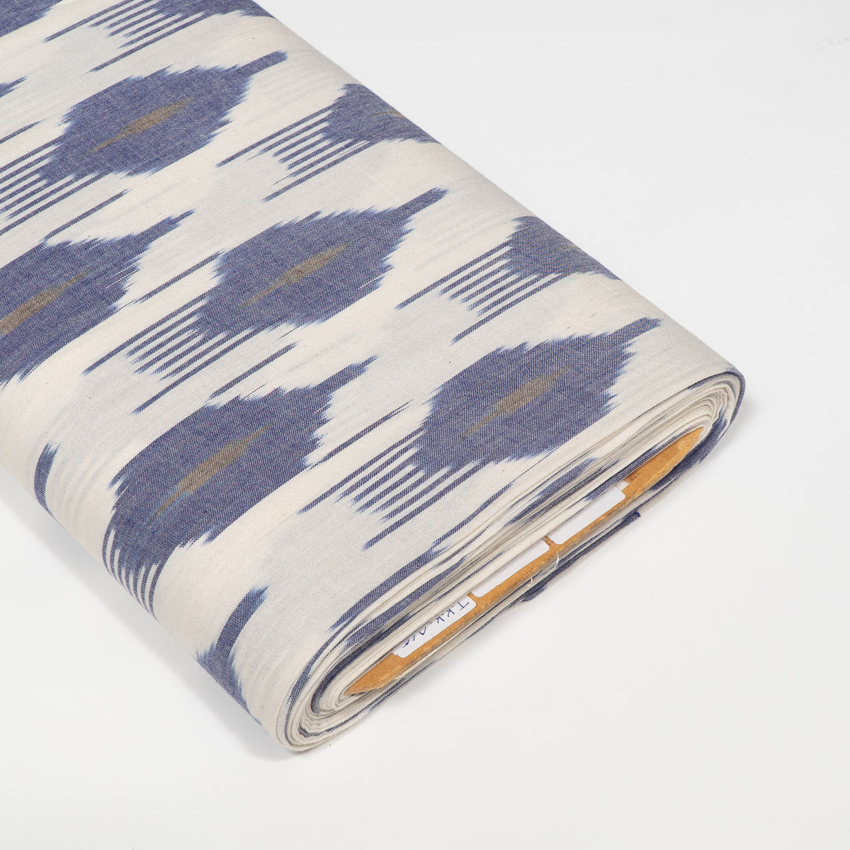 Blue & White Cotton Handloom Ikat Fabric - 44" (112 cm)