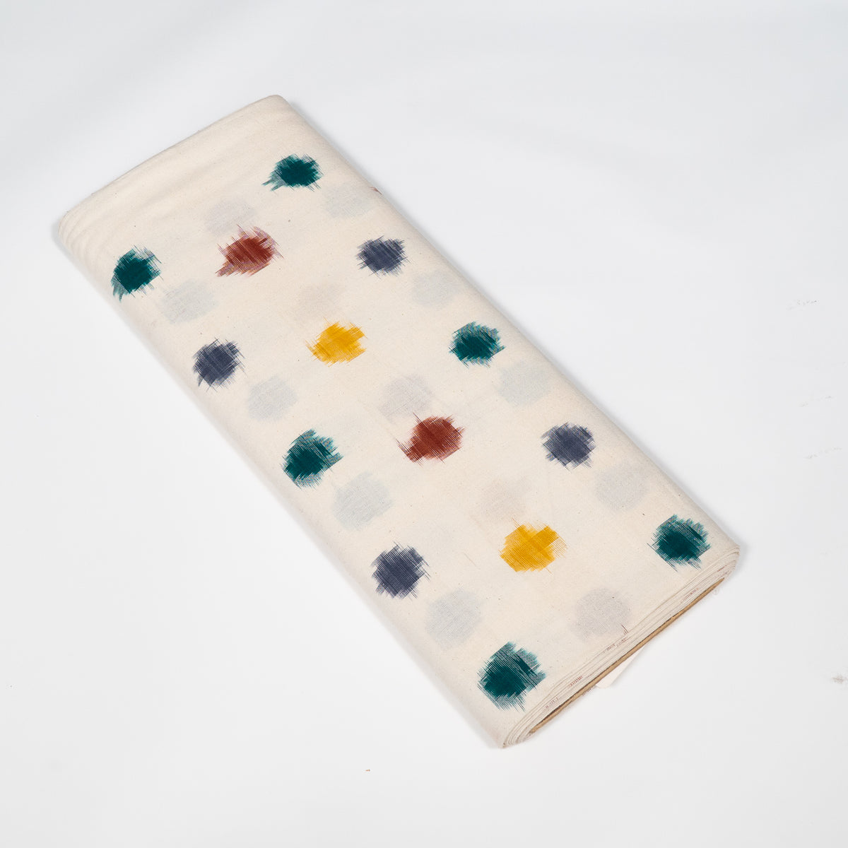 Multicolor Dots Cotton Handwoven Double Ikat Fabric - 44" (112 cm)