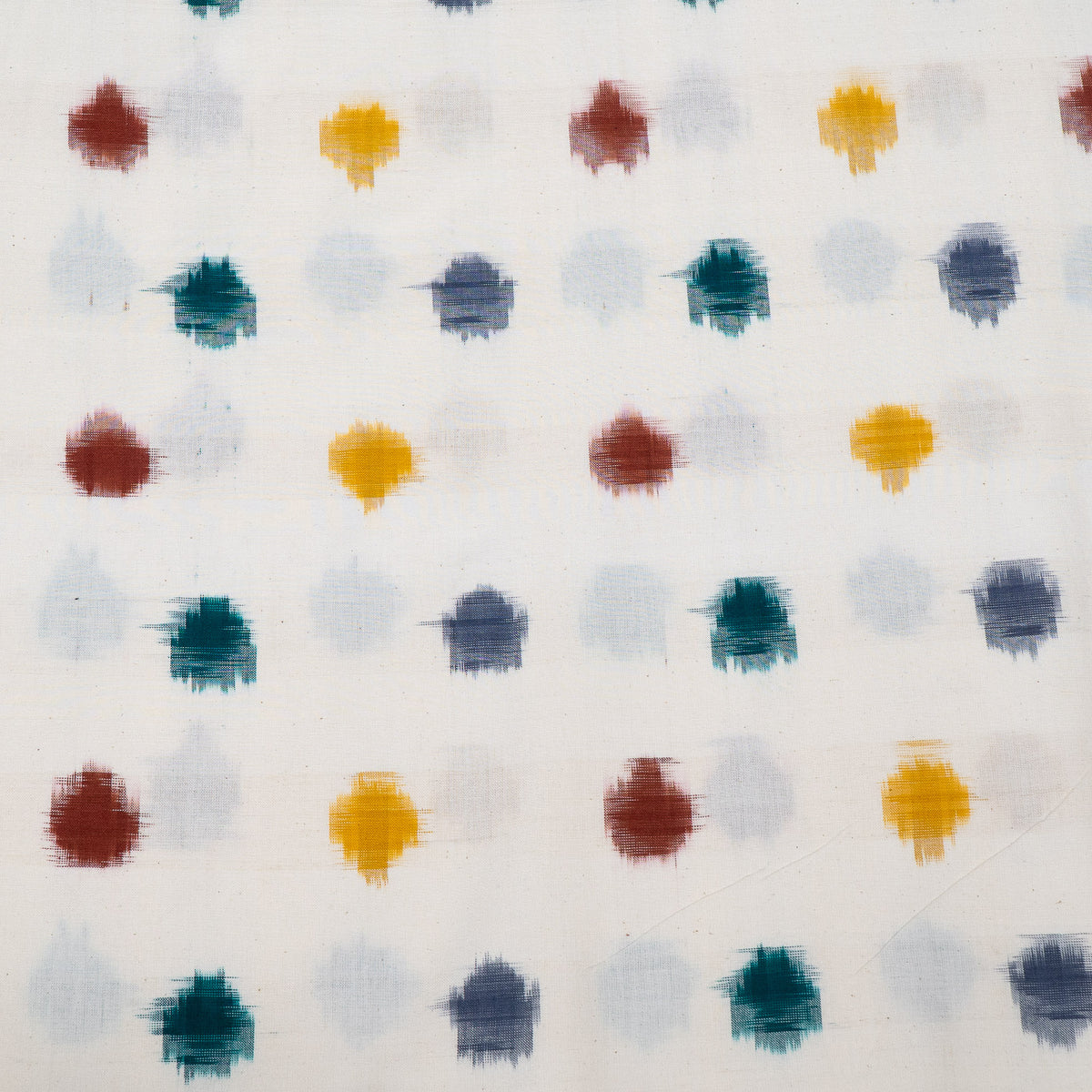 Multicolor Dots Cotton Handwoven Double Ikat Fabric - 44" (112 cm)