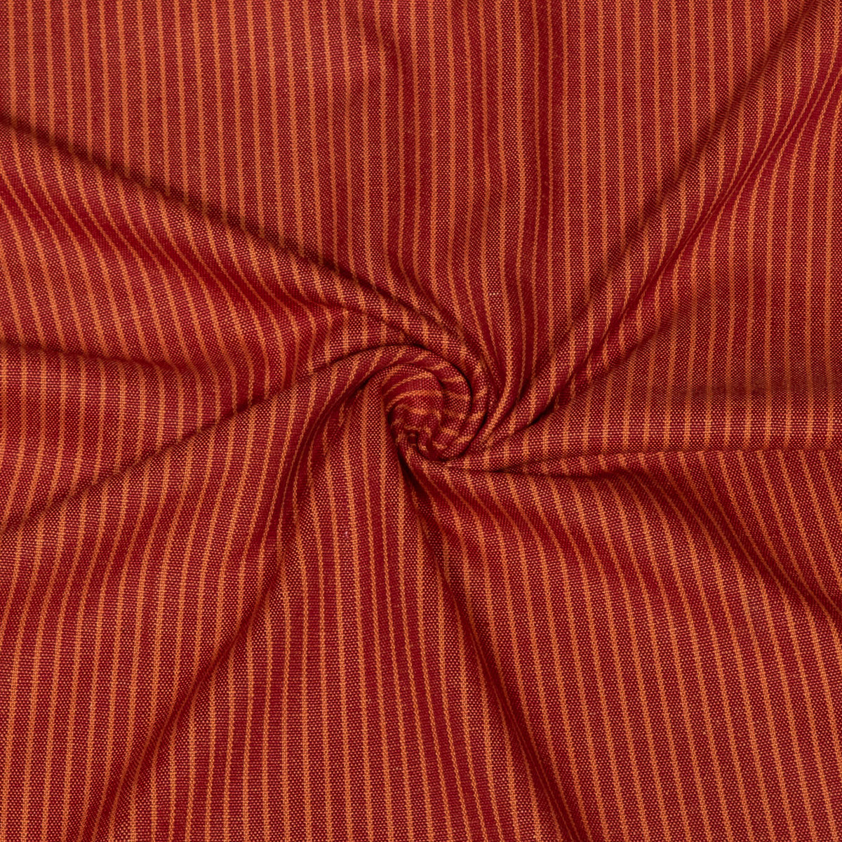 Red & Yellow Stripe Cotton Handloom Ikat Fabric - 44" (112 cm)