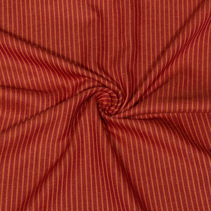 Red & Yellow Stripe Cotton Handloom Ikat Fabric - 44" (112 cm)