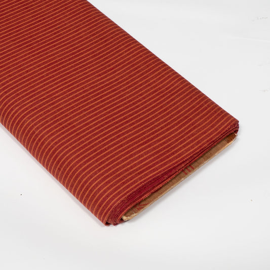 Red & Yellow Stripe Cotton Handloom Ikat Fabric - 44" (112 cm)