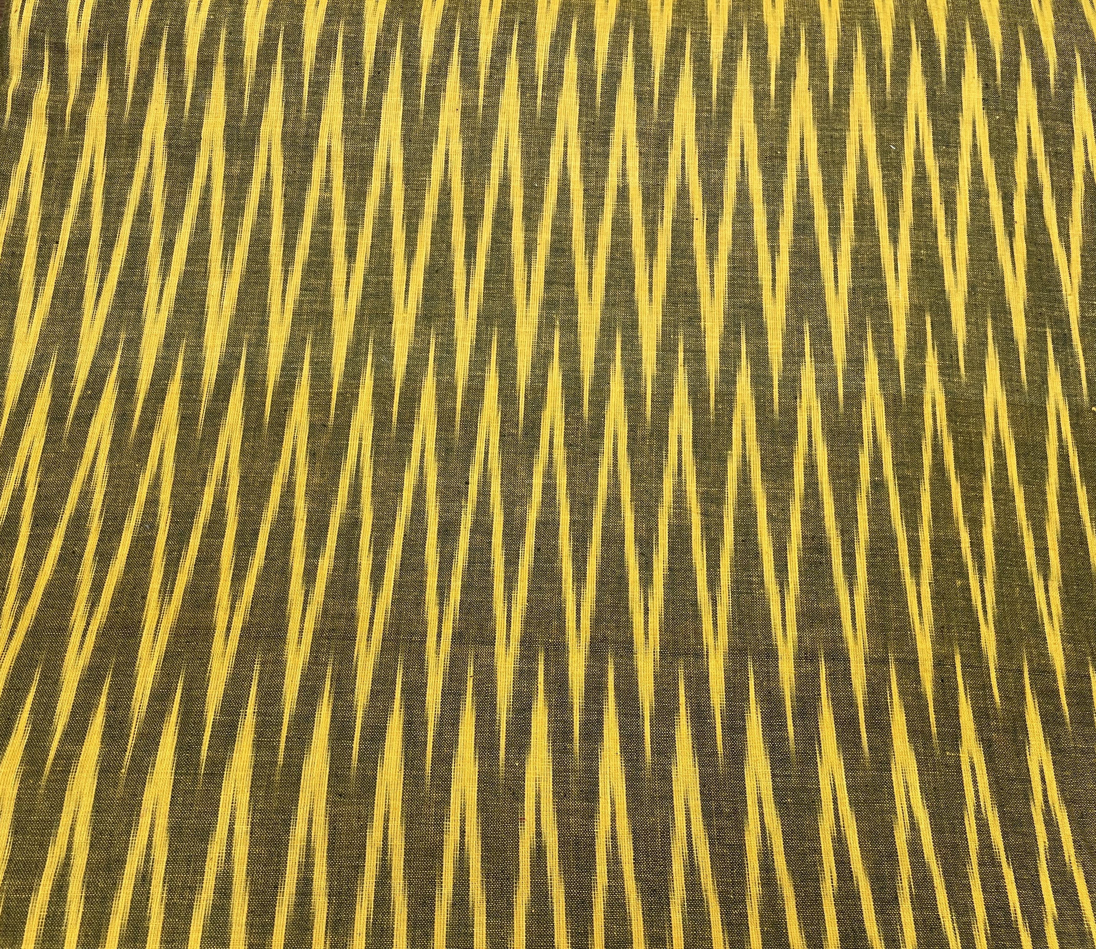 Yellow And Black Cotton Handloom Ikat (Sku: IK-34)