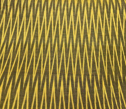 Yellow And Black Cotton Handloom Ikat (Sku: IK-460)