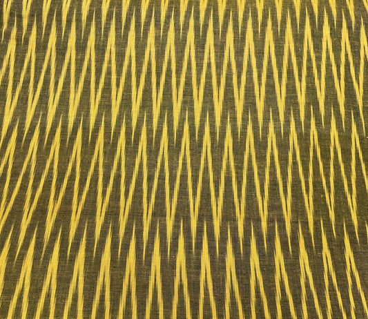 Yellow And Black Cotton Handloom Ikat (Sku: IK-460)