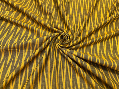 Yellow And Black Cotton Handloom Ikat (Sku: IK-460)