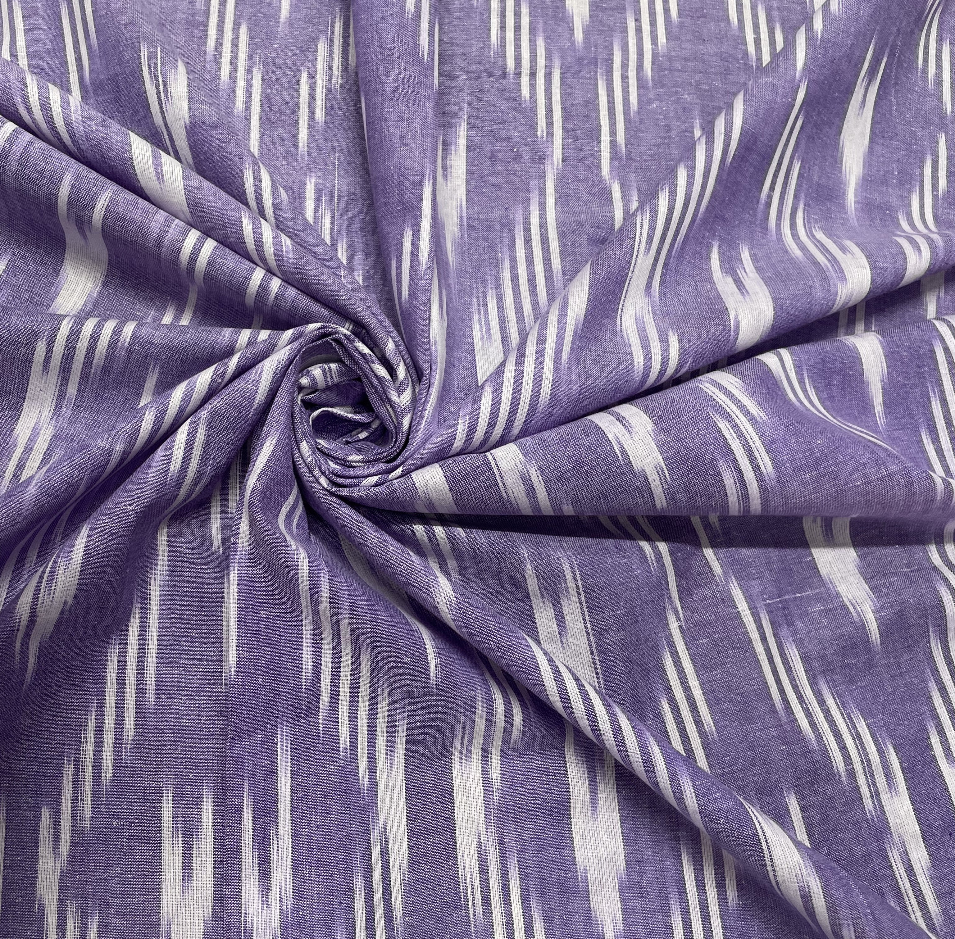 Purple And White Cotton Handloom Ikat (Sku: IK-42)