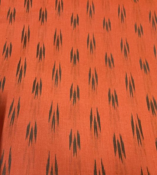 Orange Cotton Handloom Ikat (Sku: IK-370)