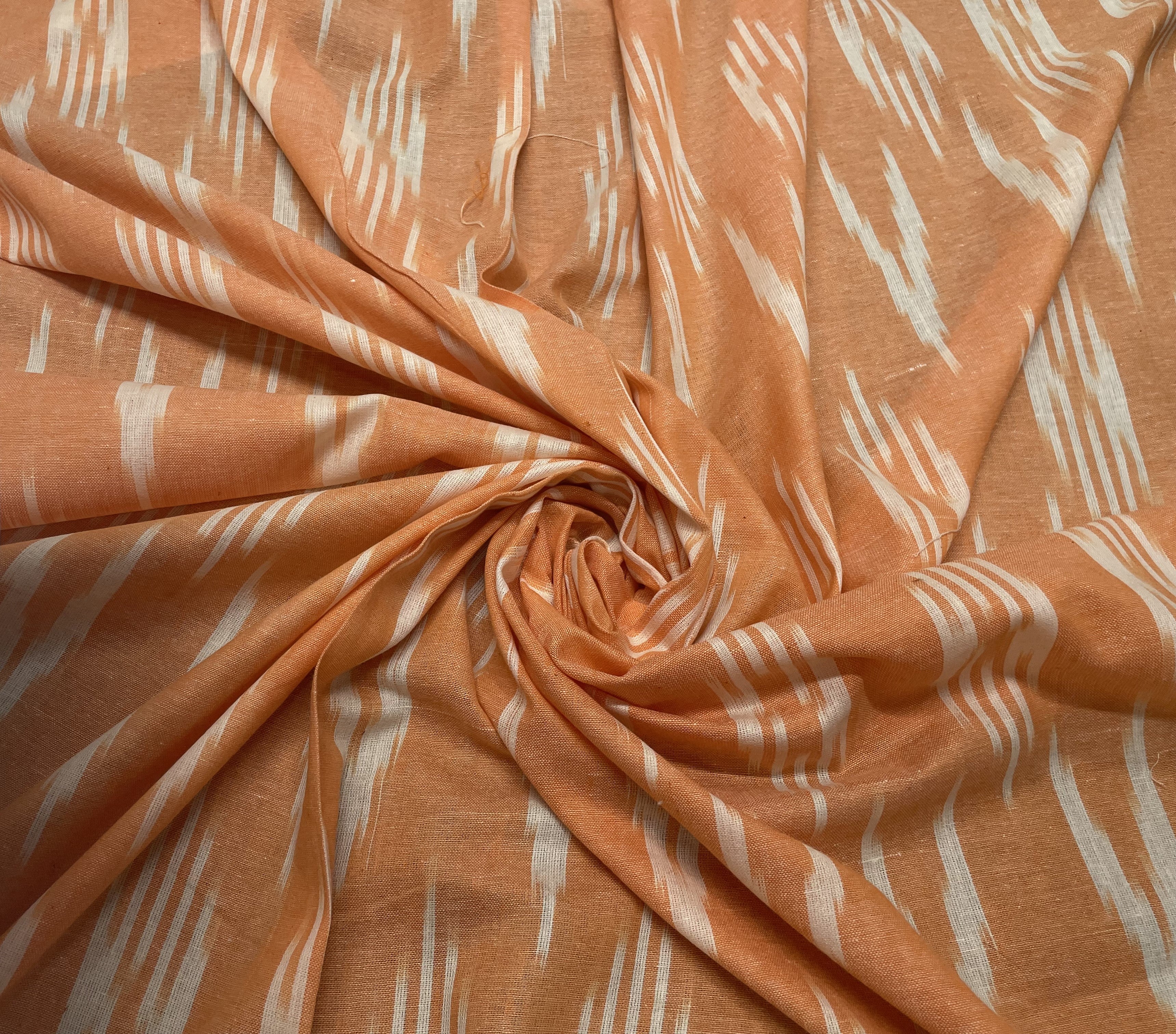 Orange Cotton Handloom Ikat (Sku: IK-81)