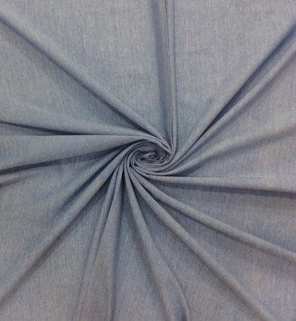Gray Plain Cotton Handloom Ikat Fabric for Dresses | Width: 44"