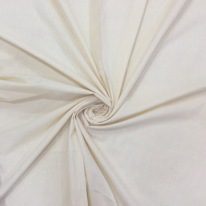 White Plain Cotton Handloom Ikat Fabric for Dresses | Width: 44"