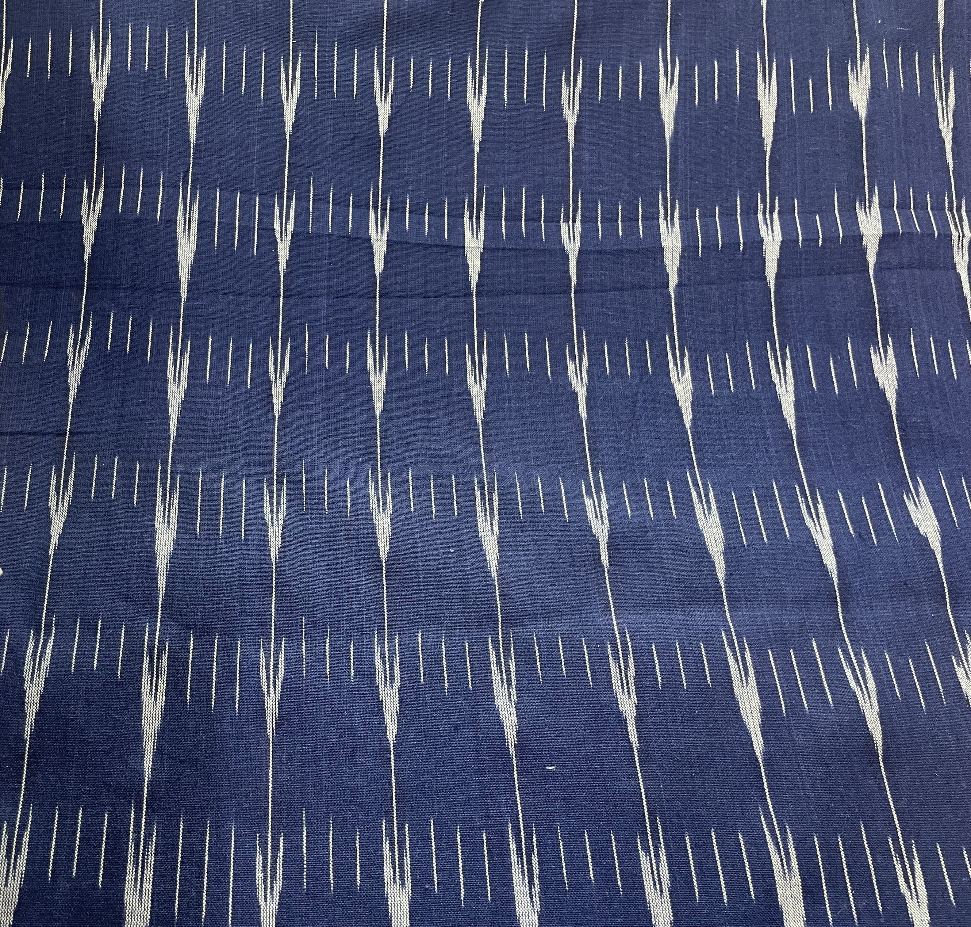 Light Blue, White, Cotton Handloom Ikat (SKU : IK-15)