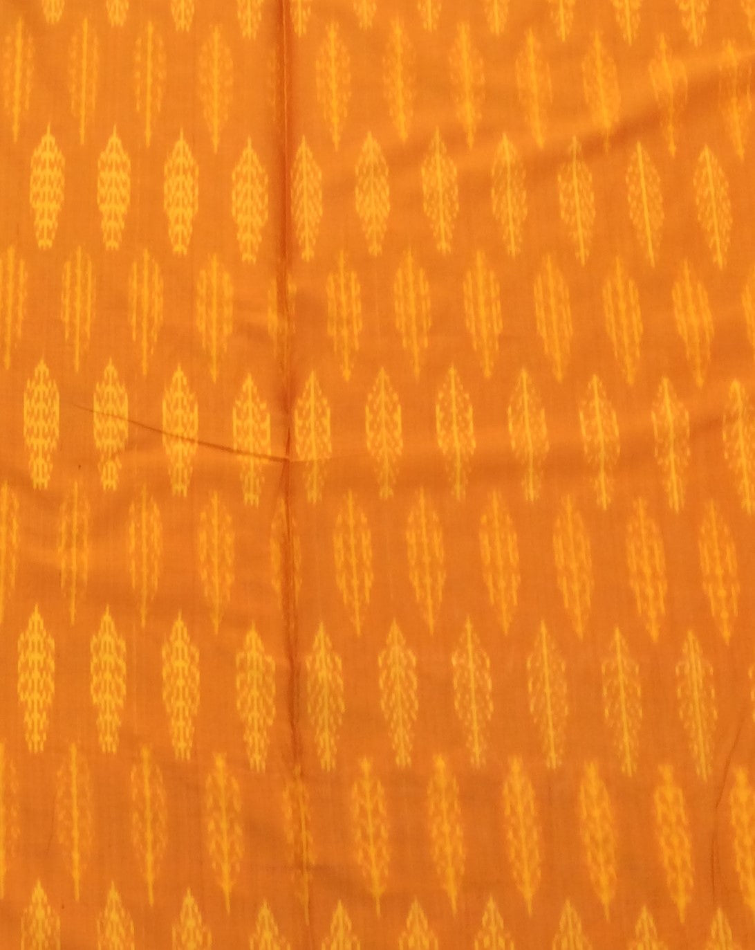Mustard Silk (50%) Cotton (50%) Blend Handwoven Ikat (Width: 44 inches or 112 cm)