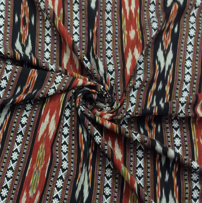 Multicolor Handloom Thick Cotton Dobby Ikat | SKU: IK-308