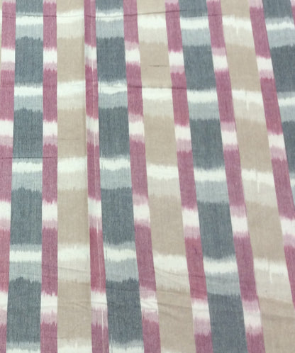 Beige & Green Cotton Handloom Thick Ikat (Width: 44 inch or 112 cm)