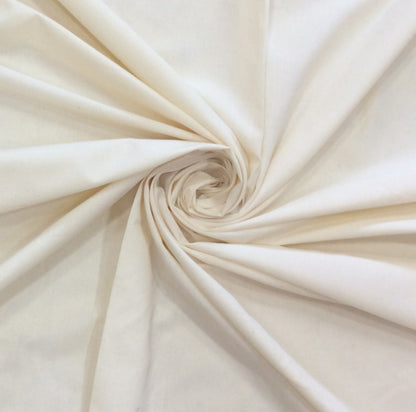 Off White Plain Handloom Fine Quality Cotton Fabric | Width: 44"