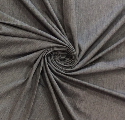 Grey color Plain Fine Quality Cotton Handloom Fabric