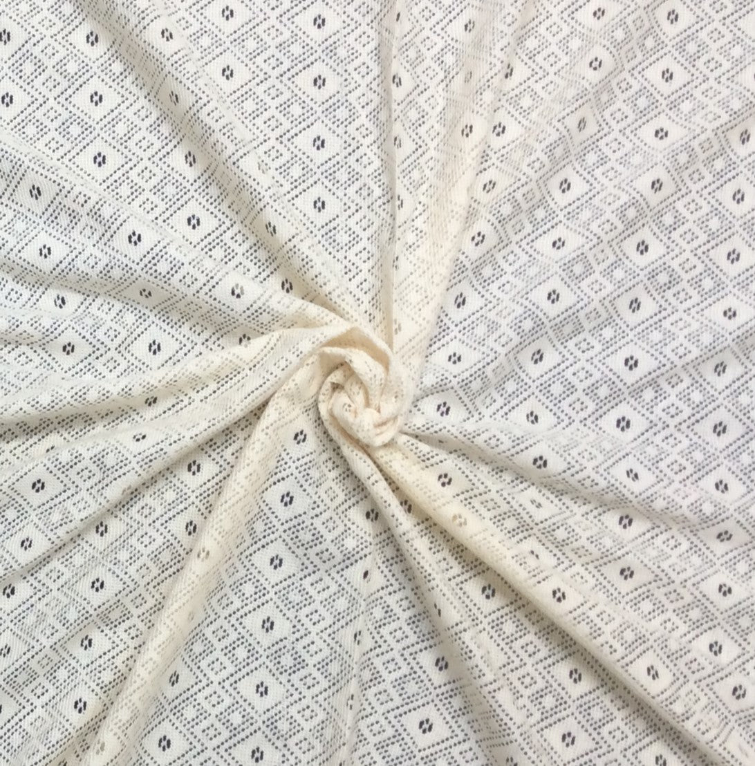 Off White Cotton Dyeable Net Fabric