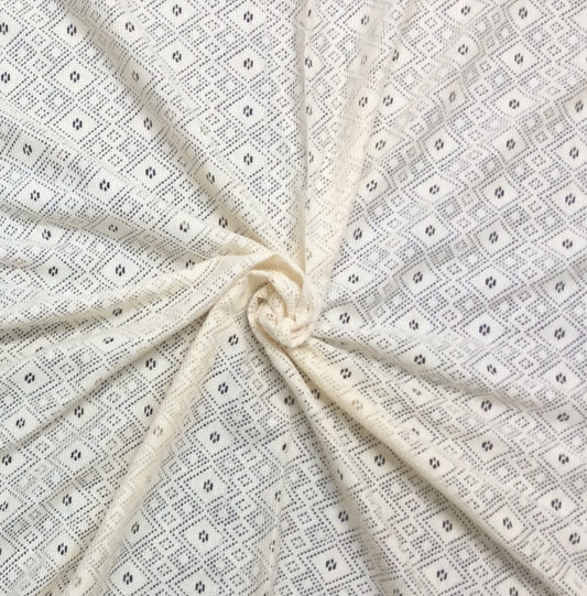 Off White Cotton Dyeable Net Fabric