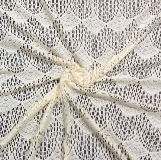 Off White Cotton Dyeable Net Fabric