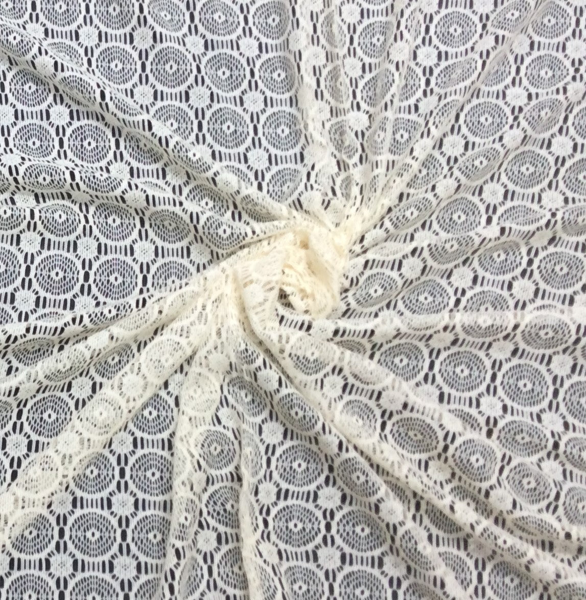 Off White Cotton Dyeable Net Fabric