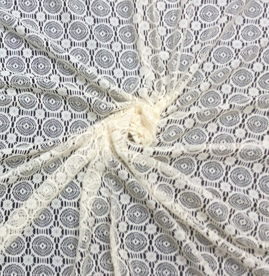 Off White Cotton Dyeable Net Fabric