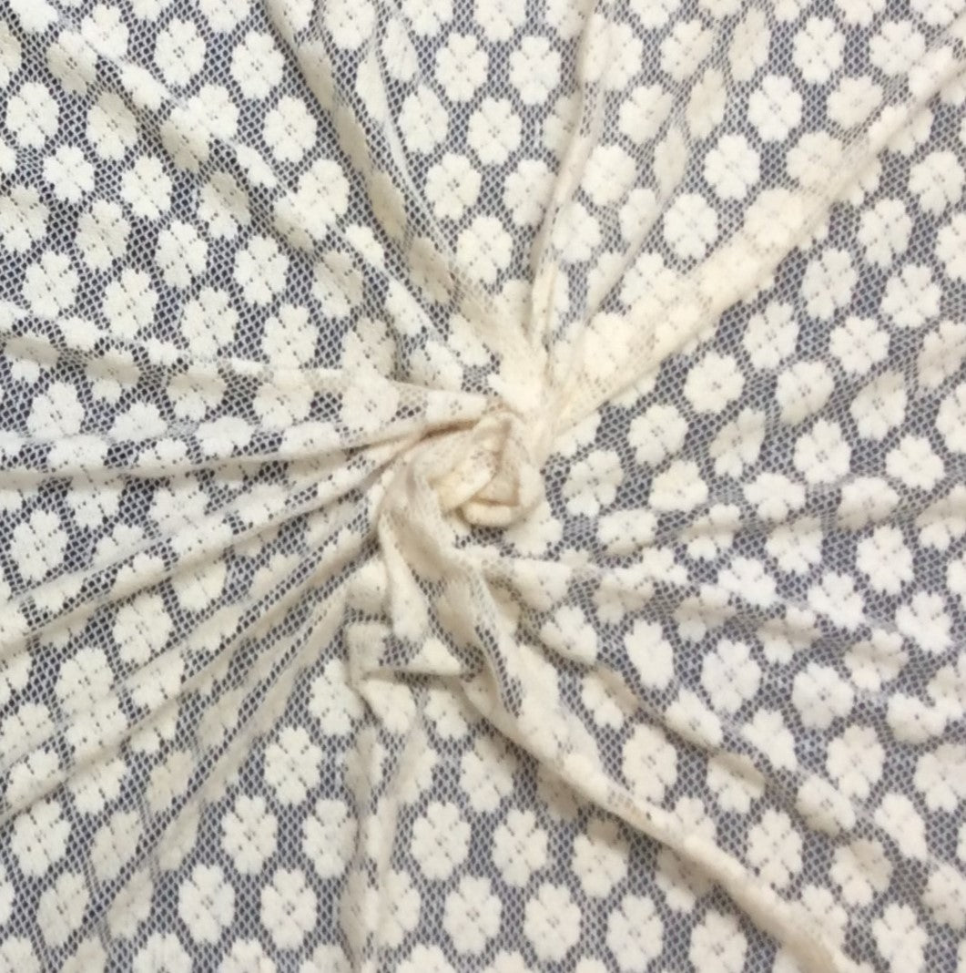 Off White Cotton Dyeable Net Fabric